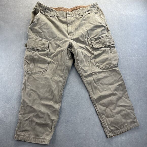 Duluth Trading Co Mens Cargo Work Pants Size 40x28 Carpenter Tan - Picture 4 of 11